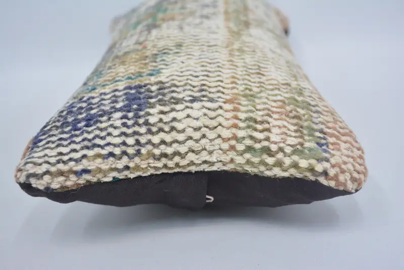 Pillow Sham, Gift Pillow, Boho Pillow, Kilim Cushion Sham, Hippie Throw Cushion Case, 8x16 Blue Pillow Case, Meditation Pillow Case - 5
