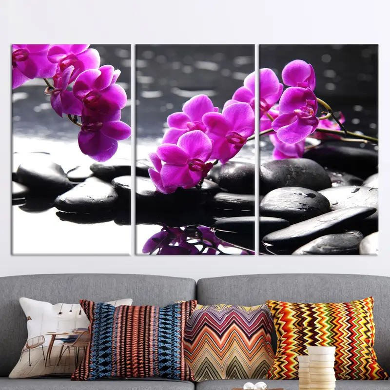 Orchid Canvas, Purple Orchid Wall Art, Spa Decor, Modern Wall Art, Trendy Wall Decor, Office Canvas, Living Room Wall Art, Custom Wall Art, - 4