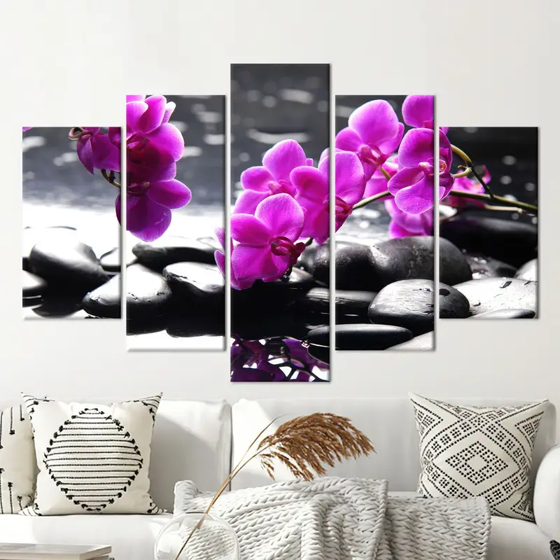 Orchid Canvas, Purple Orchid Wall Art, Spa Decor, Modern Wall Art, Trendy Wall Decor, Office Canvas, Living Room Wall Art, Custom Wall Art, - 2