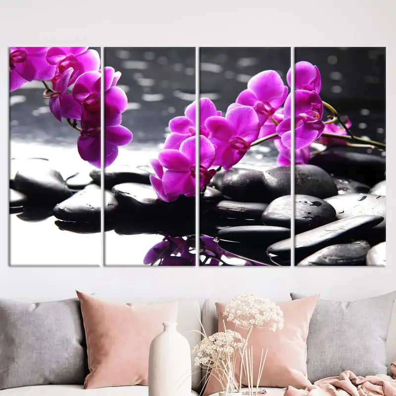 Orchid Canvas, Purple Orchid Wall Art, Spa Decor, Modern Wall Art, Trendy Wall Decor, Office Canvas, Living Room Wall Art, Custom Wall Art, - 3