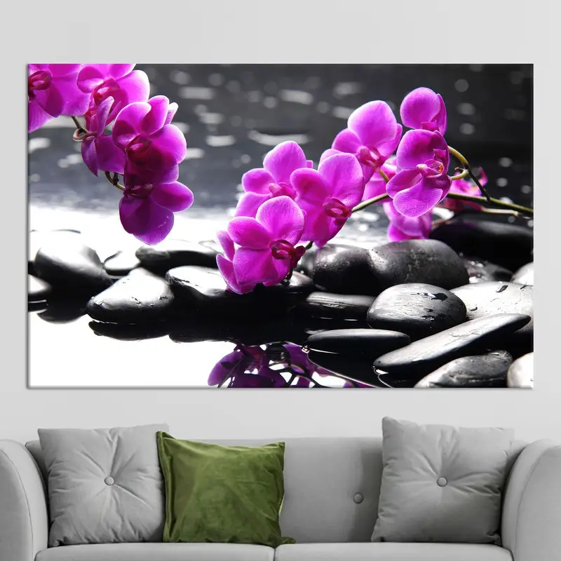 Orchid Canvas, Purple Orchid Wall Art, Spa Decor, Modern Wall Art, Trendy Wall Decor, Office Canvas, Living Room Wall Art, Custom Wall Art, - 1