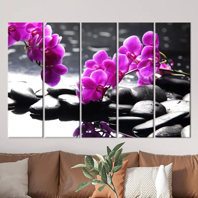 Orchid Canvas, Purple Orchid Wall Art, Spa Decor, Modern Wall Art, Trendy Wall Decor, Office Canvas, Living Room Wall Art, Custom Wall Art, - 5