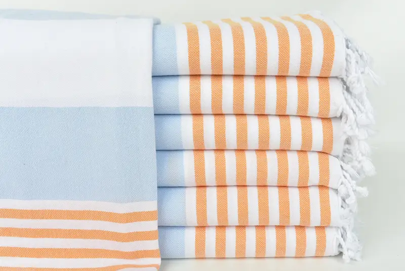 Peshtemal Towel, Valentines Day Gift, 70x40 Cotton Striped Towel, Beach Towel Bulk, Embroidered Beach Towel, Pool Towels, Absorbent Turkish towel - 1