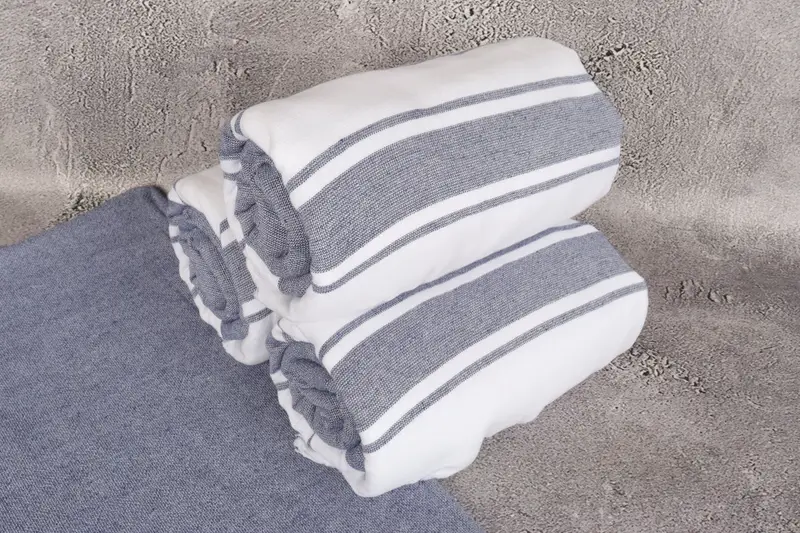 Travel towel, Turkish towel, Best Friend Wedding Gift, Summer Gift, Boyfriend Christmas Gift, 68x36 Cotton Striped Terry Towel, Custom Name Towel - 7
