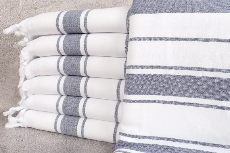 Travel towel, Turkish towel, Best Friend Wedding Gift, Summer Gift, Boyfriend Christmas Gift, 68x36 Cotton Striped Terry Towel, Custom Name Towel - 1