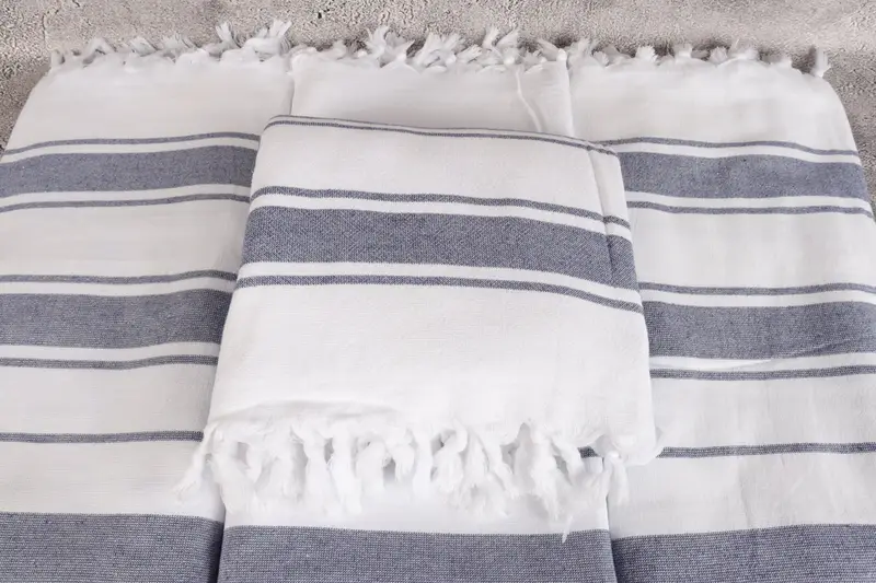 Travel towel, Turkish towel, Best Friend Wedding Gift, Summer Gift, Boyfriend Christmas Gift, 68x36 Cotton Striped Terry Towel, Custom Name Towel - 4