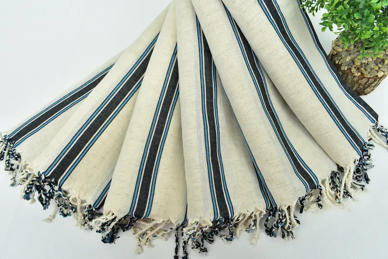 Personalized Kitchen Towel, Bathroom Towels, Organic Towel, Small Bath Towels, Bulk Order Towel, Welcome Wedding Gift, 36x20 Cotton Striped Towel - 4