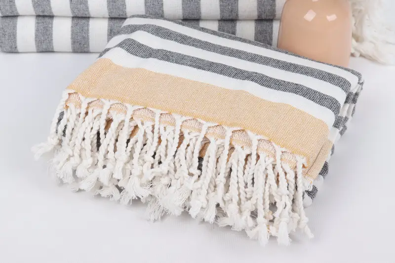 Welcome Wedding Gift, 68x40 Cotton Striped Terry Towel, Turkish Towel USA, Custom Bath Towel, Turkish beach towel, Housewarming Gift, Travel towel - 5