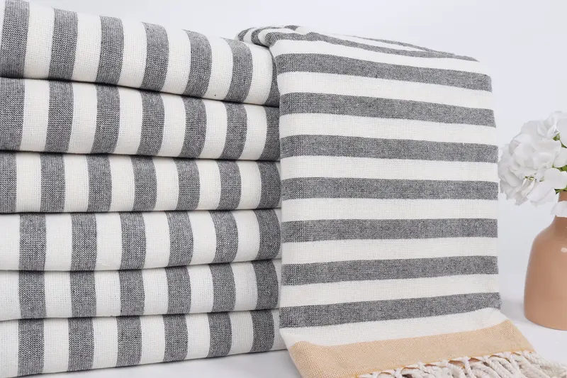 Welcome Wedding Gift, 68x40 Cotton Striped Terry Towel, Turkish Towel USA, Custom Bath Towel, Turkish beach towel, Housewarming Gift, Travel towel - 2
