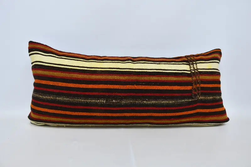 16x36 Red Cushion Cover, Vintage Pillow Sham, Antique Pillows, Boho Pillow Sham Cover, Kilim Pillow Cover, Pillow, Vintage Pillow - 1