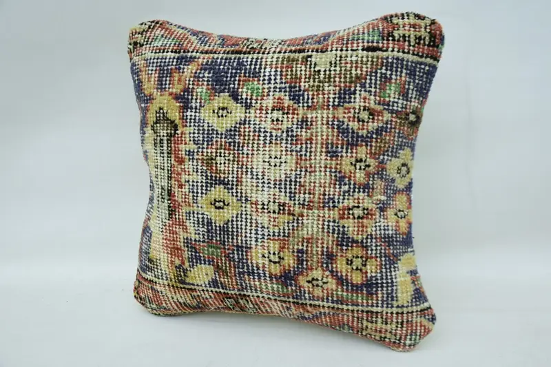 Kilim Pillow, Throw Kilim Pillow, Pastel Pillow Sham, 12x12 Beige Cushion Cover, Cushion, Pillow for Sofa, Aesthetic Pillow Sham, Art Deco Cushion - 3