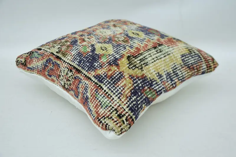 Kilim Pillow, Throw Kilim Pillow, Pastel Pillow Sham, 12x12 Beige Cushion Cover, Cushion, Pillow for Sofa, Aesthetic Pillow Sham, Art Deco Cushion - 6