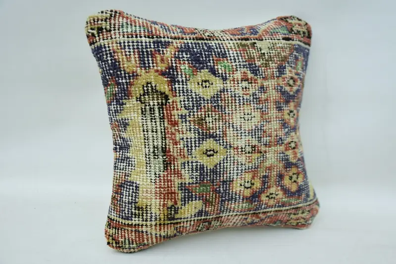 Kilim Pillow, Throw Kilim Pillow, Pastel Pillow Sham, 12x12 Beige Cushion Cover, Cushion, Pillow for Sofa, Aesthetic Pillow Sham, Art Deco Cushion - 2