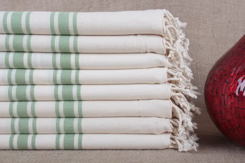 Toalla de playa orgánica, peshtemal a rayas, 40 x 71 pulgadas