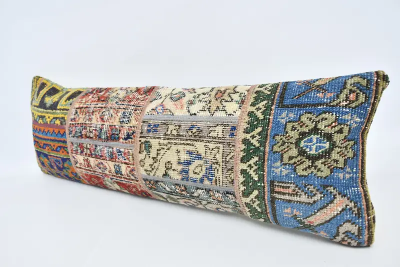 Kilim Pillow, Shabby Chic Pillow Cover, Pillow Case, Pastel Pillow Cover, Vintage Pillow, 12x36 Blue Pillow Cover, Pillow for Couch - 4