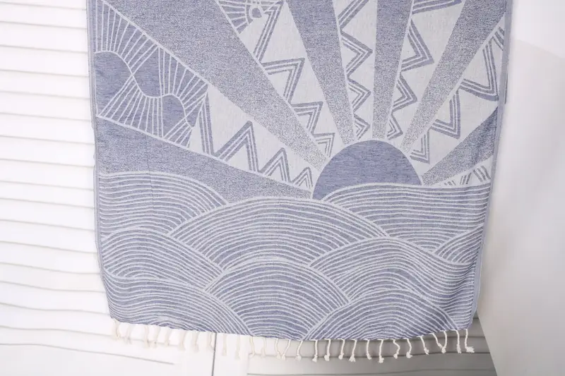 Cappadocia Design Bath Towel Navy Cotton, 40x67 Inches