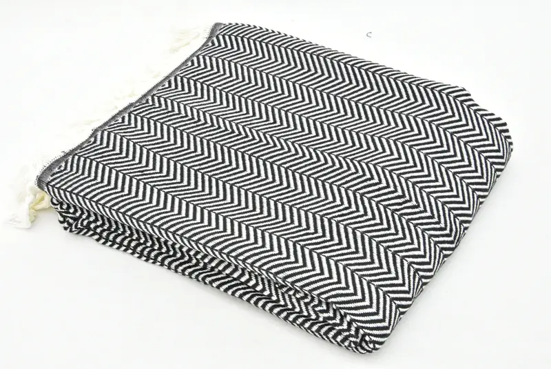 Bachelorette Gifts, Personalized Blanket, Monogram Blanket, 92x76 Cotton Chevron Towel, Oversized Beach Towel, Personalized Gift For Her - 1