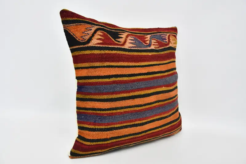 Boho Pillow, 20x20 Red Cushion, Throw Kilim Pillow, Turkish Pillow, Outdoor Throw Pillow, Nautical Throw Pillow Cover, Pillow Case - 3