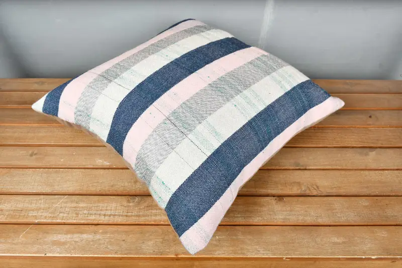 Handmade Kilim Cushion, Turkish Kilim Pillow, Pillow Sham, 18x18 Pink Pillow Case, Boho Pillow, Art Deco Pillow Case, Car Pillow Sham - 2