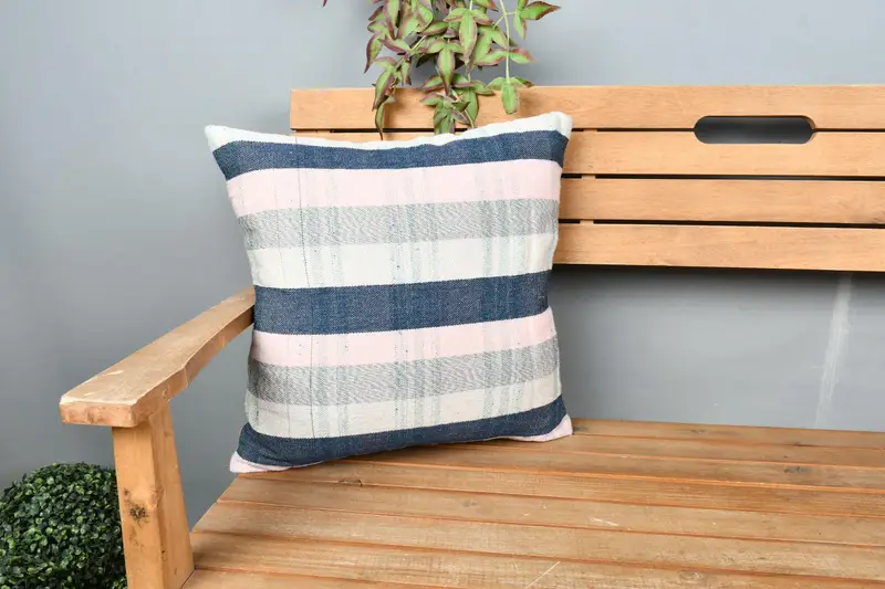 Handmade Kilim Cushion, Turkish Kilim Pillow, Pillow Sham, 18x18 Pink Pillow Case, Boho Pillow, Art Deco Pillow Case, Car Pillow Sham - 1