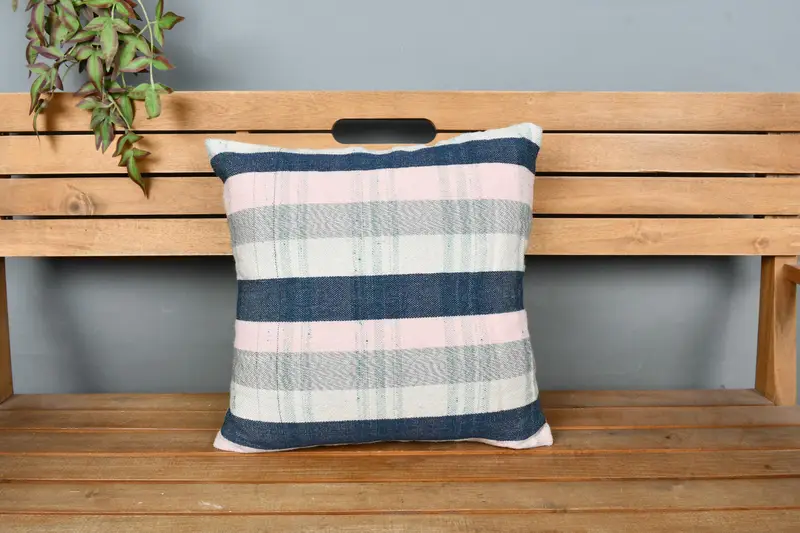 Handmade Kilim Cushion, Turkish Kilim Pillow, Pillow Sham, 18x18 Pink Pillow Case, Boho Pillow, Art Deco Pillow Case, Car Pillow Sham - 6