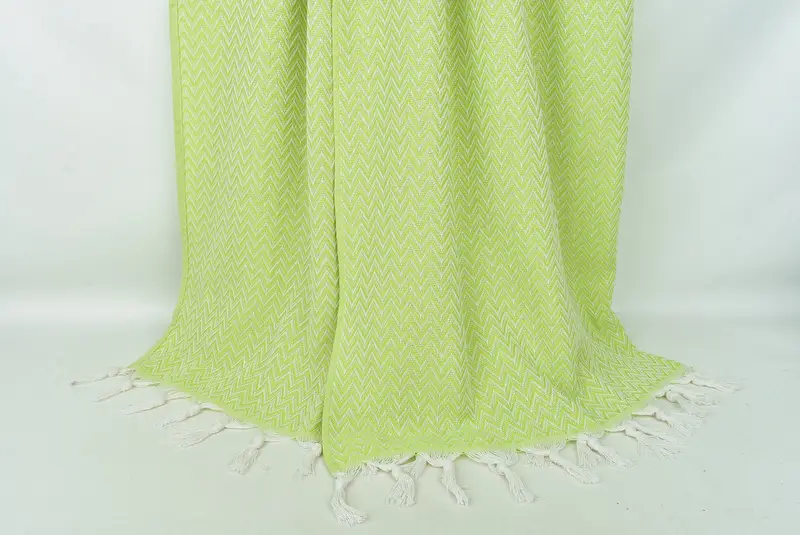 Organic Beach Blanket, Turkish Bedcover, Bedspread, Halloween Blanket, Housewarming Gift, Christmas Gift, 76x64 Cotton Zig zag Towel, Wedding Favors - 8