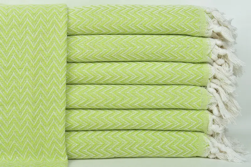Organic Beach Blanket, Turkish Bedcover, Bedspread, Halloween Blanket, Housewarming Gift, Christmas Gift, 76x64 Cotton Zig zag Towel, Wedding Favors - 1