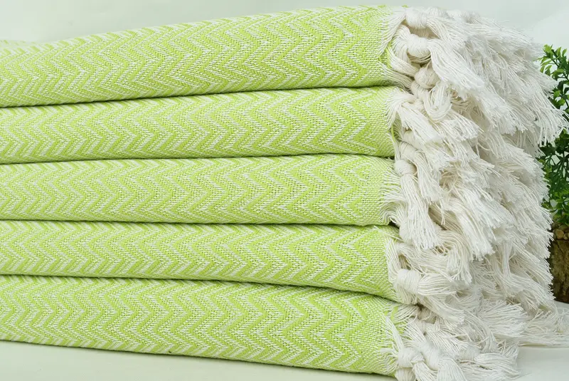 Organic Beach Blanket, Turkish Bedcover, Bedspread, Halloween Blanket, Housewarming Gift, Christmas Gift, 76x64 Cotton Zig zag Towel, Wedding Favors - 3