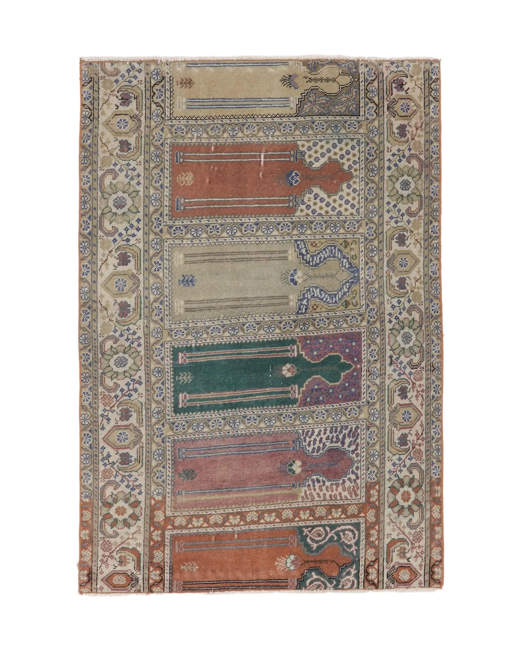 Turkish Vintage Rug 3x4.3 ft (92x132 cm), Brown Solid Rug - 1