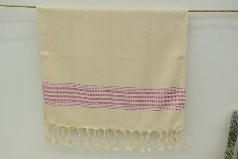 Nedime Hediyeleri, Kişiselleştirilmiş Hediye, Düğün El Yapımı Hediye, Seyahat Havlu, Monogram El Havlu, 36x18 Keten Çizgili Havlu, Özel El Havlu - 6