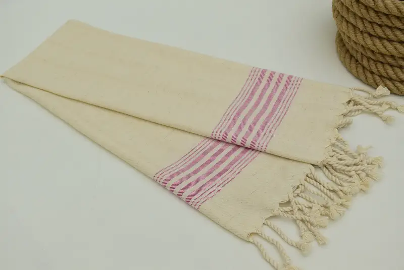 Nedime Hediyeleri, Kişiselleştirilmiş Hediye, Düğün El Yapımı Hediye, Seyahat Havlu, Monogram El Havlu, 36x18 Keten Çizgili Havlu, Özel El Havlu - 3