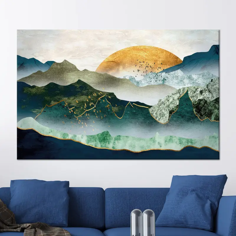 Abstract Mountain Boho Canvas: Minimal Print for Elegant Decor