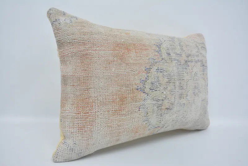 Handmade Kilim Cushion, Customized Cushion, Turkish Pillow, Pillow Sham, Vintage Kilim Throw Pillow, Yoga Cushion Case, 16x24 Orange Pillow Cover - 3