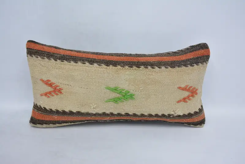 12x24 Beige Pillow, Pillow Cover, Gift Pillow, Designer Throw Cushion Case, Handmade Throw Cushion Cover, Antique Pillows, Turkish Pillow - 1