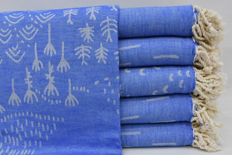 Travel towel, Eco-friendly Turkish peshtemal towel, 68x40 Cotton Mountain Design Towel, Guest Towel, Bridal Shower Gift, Beach towel, Baby Boy Gift - 4