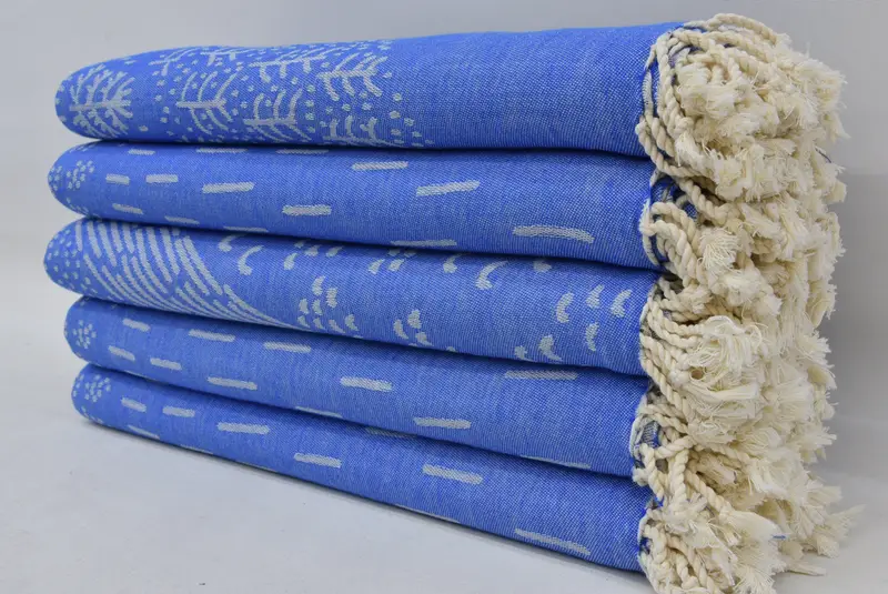 Travel towel, Eco-friendly Turkish peshtemal towel, 68x40 Cotton Mountain Design Towel, Guest Towel, Bridal Shower Gift, Beach towel, Baby Boy Gift - 2
