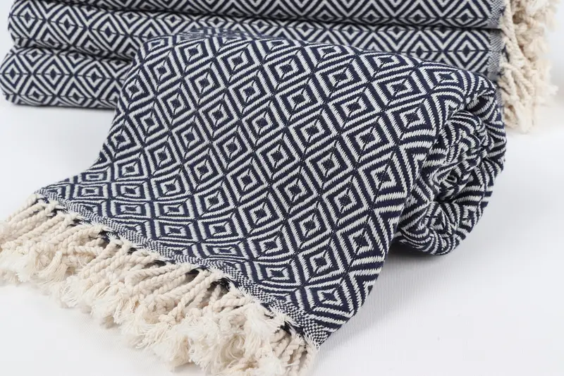 Scarf Towel, 70x40 Cotton Diamond Towel, Beach towel, Turkish hand towel, Wedding Gift For Bride, Turkish bath towel, Extra large Turkish bath towel - 4