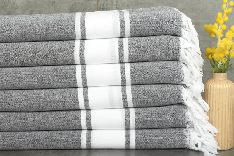 Personalized Bachelorette Party Towel Black Organic Cotton, 40x71 Inches