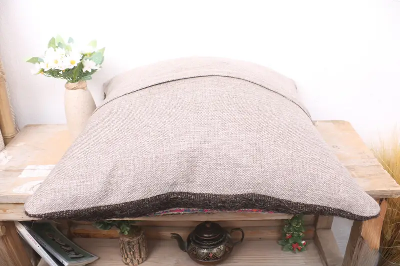 Gift Pillow, Handmade Kilim Cushion, 18x18 Brown Cushion Case, Turkish Bench Cushion Cover, Pillow Cover, Interior Designer Pillow - 7