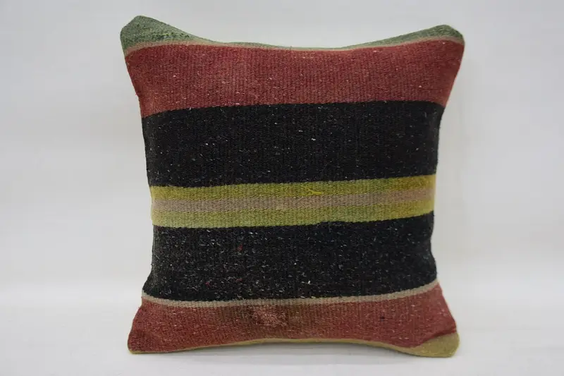 Pillow Sham, Muted Pillow Case, Kilim Pillow Cover, Turkish Pillow, 12x12 Brown Cushion Case, Handmade Kilim Cushion, Floor Pillow Case - 4