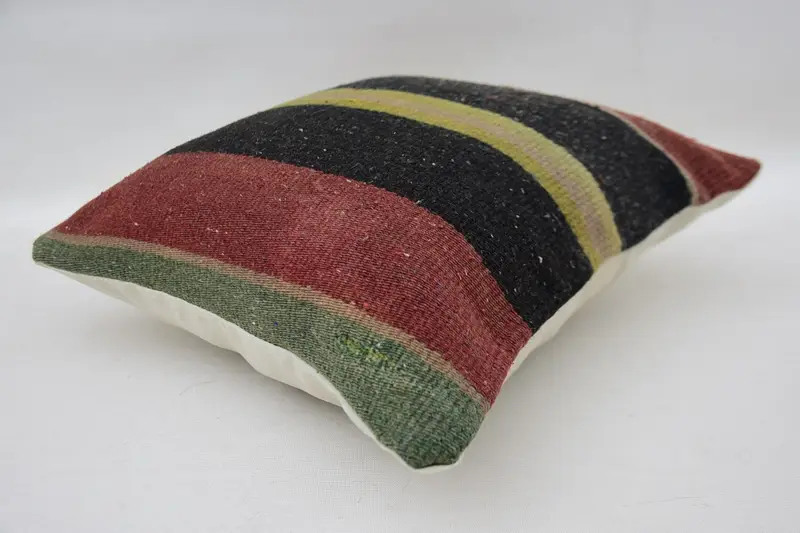 Pillow Sham, Muted Pillow Case, Kilim Pillow Cover, Turkish Pillow, 12x12 Brown Cushion Case, Handmade Kilim Cushion, Floor Pillow Case - 6
