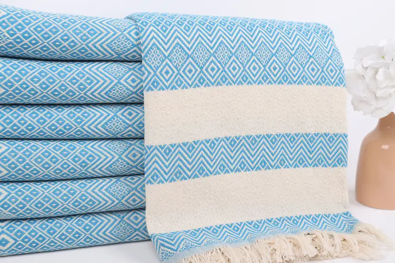 Welcome Wedding Gift, Turkish beach towel, Personalized Towel, Soft towel, 70x40 Cotton Diamond Towel, Sand-resistant Turkish towel for travel - 2