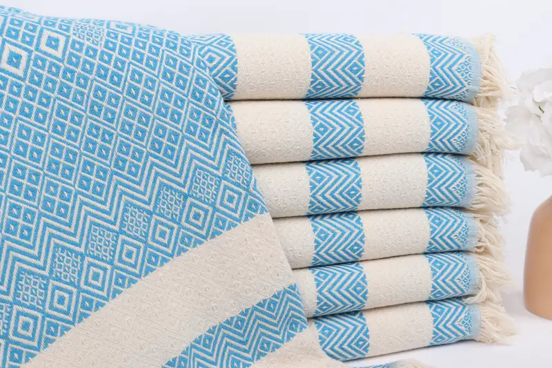 Welcome Wedding Gift, Turkish beach towel, Personalized Towel, Soft towel, 70x40 Cotton Diamond Towel, Sand-resistant Turkish towel for travel - 1
