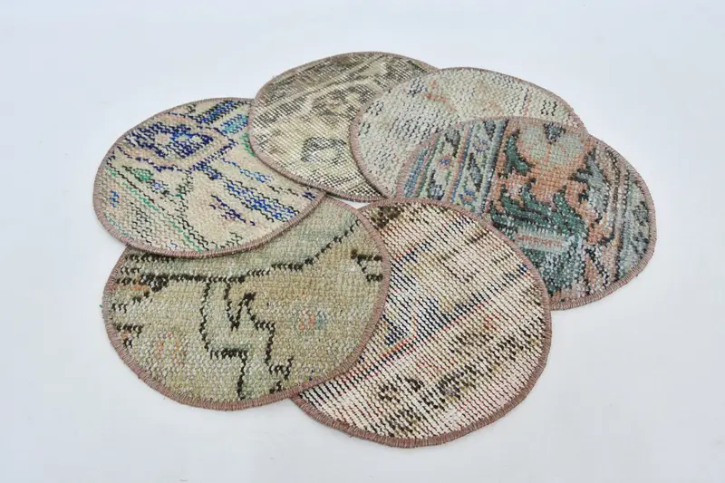 Mantel individual de círculo gótico bohemio, decoración de lana de algodón naranja y bronce