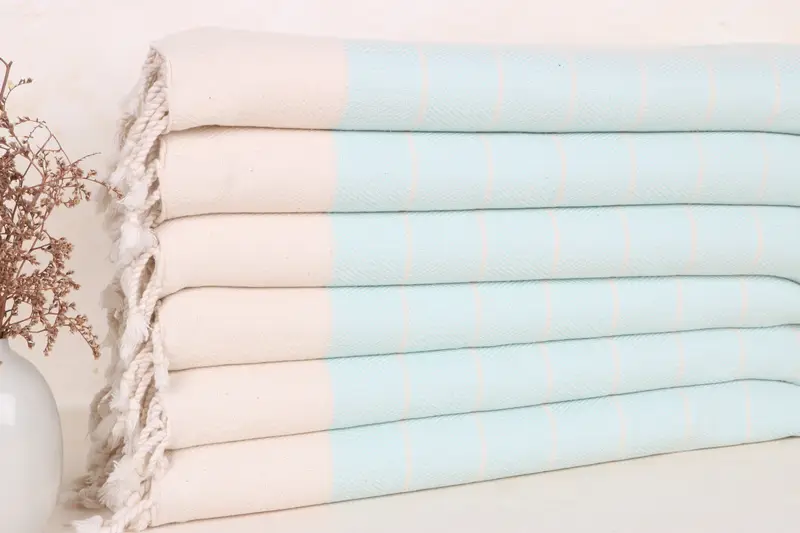 パーソナライズされたビーチタオル ミントコットン ハンドタオル 16x36インチ