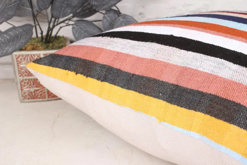 Home Decor Pillow, Boho Pillow Sham Cover, Personalized Gift Pillow Cushion Cover, Kilim Pillow Cover, 18x18 Blue Pillow Case, Cushion Case - 7