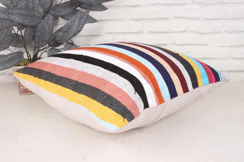 Home Decor Pillow, Boho Pillow Sham Cover, Personalized Gift Pillow Cushion Cover, Kilim Pillow Cover, 18x18 Blue Pillow Case, Cushion Case - 6