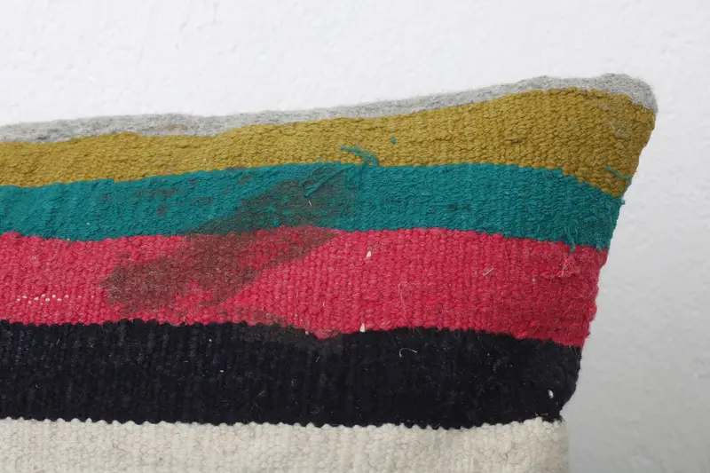 Cotton Cushion Case, Luxury Pillow Cover, Throw Kilim Pillow, 12x24 Rainbow Cushion Cover, Pillow Cover, Turkish Kilim Pillow, Kilim Pillow - 5