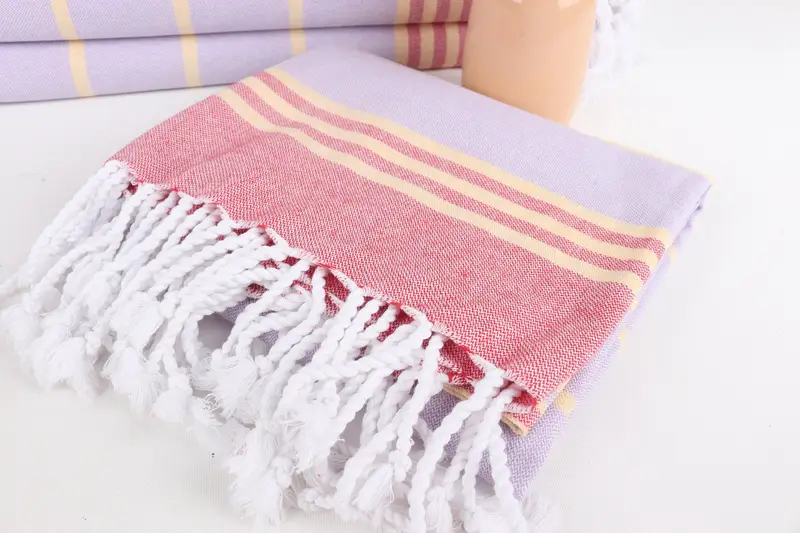 Turkish beach towel, Large Turkish Towel, Xmas Gifts, Housewarming Gift, Turkish Beach Towel Monogram, Organic towel, 70x36 Cotton Striped Towel - 5