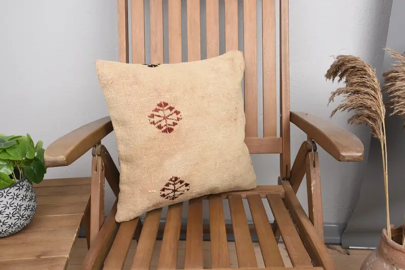 Throw Master Bedroom Geometric Pillow Sham, LuxuryBrown Antique 16x16 inch Pillow Cover - 1